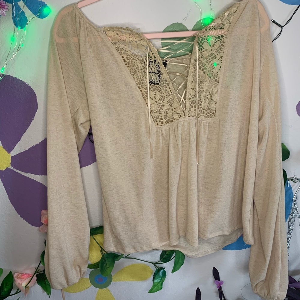 Tan blouse from Express